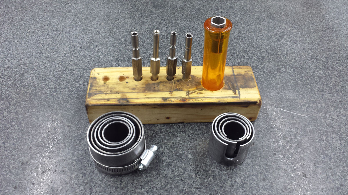 Homemade Ollie Baker mainspring winder.