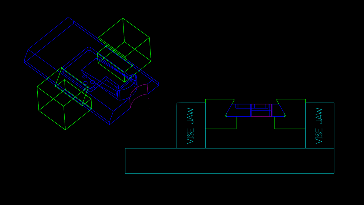 Roll dimension measuring tool being used for workholding.